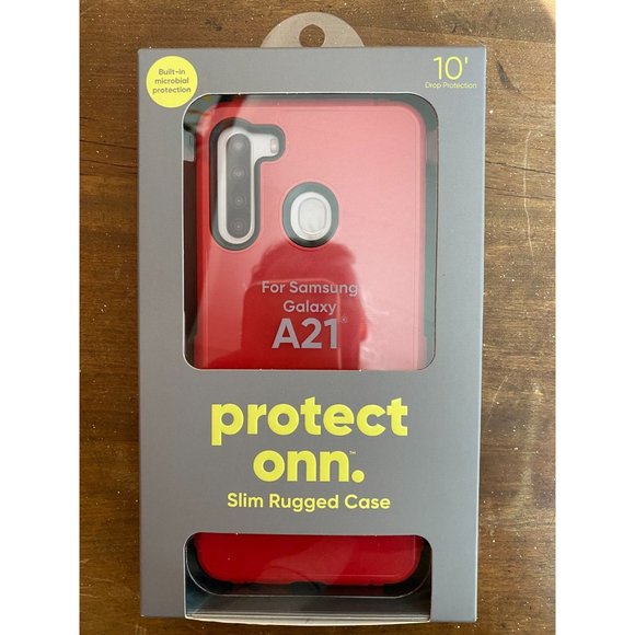 GALAXY SAMSUNG A21 CASE - NIP - Slim Rugged Case - 10" - Red - Onn - Picture 1 of 2